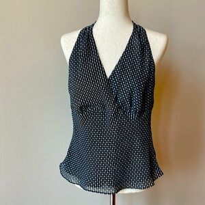 Stylish Black and White Halter Top